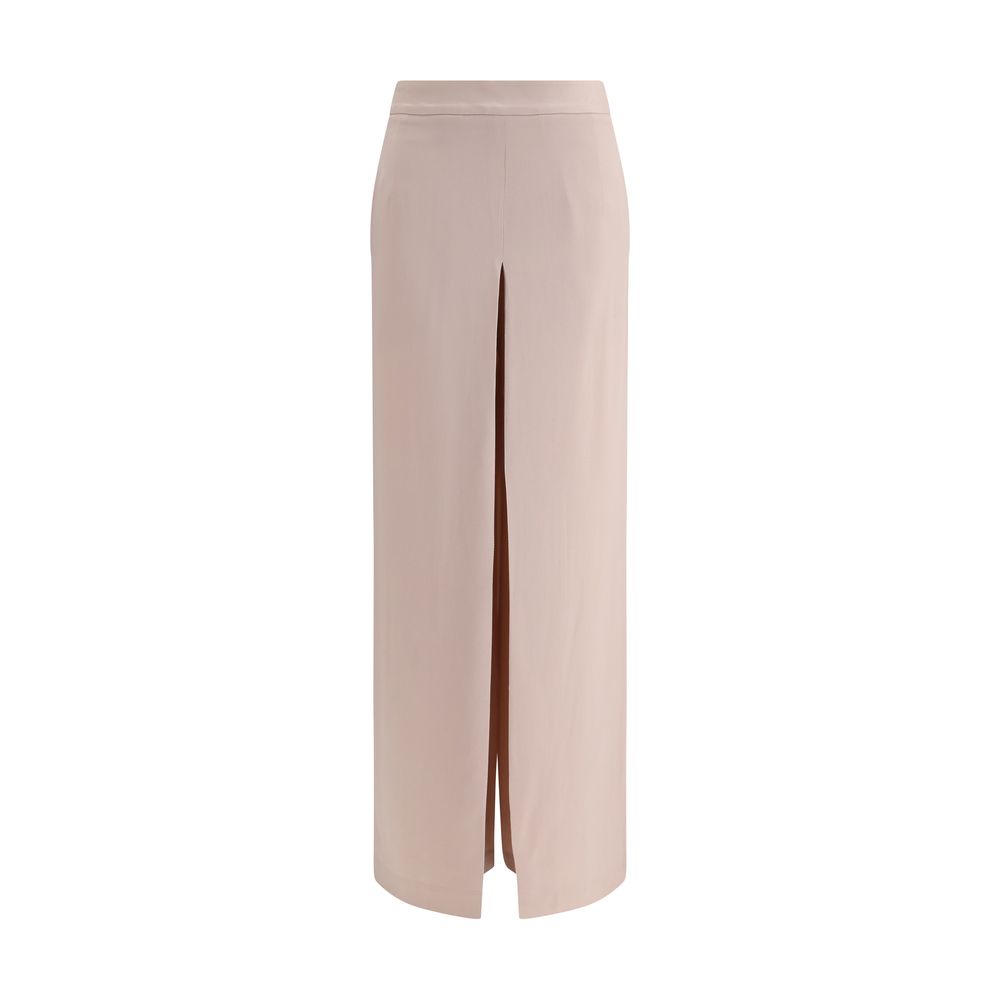 Beige Acetate Casual Pants