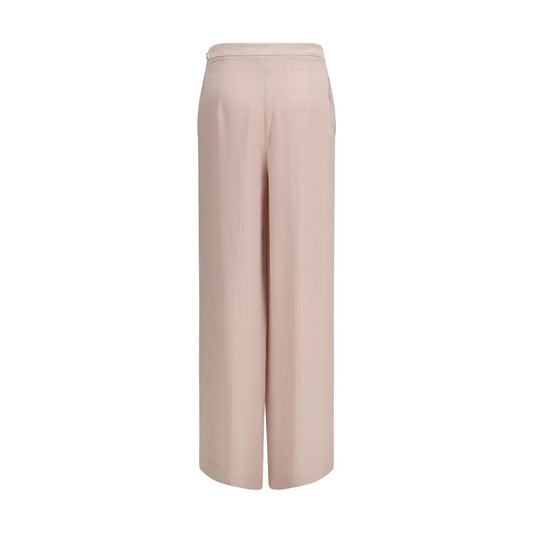 Beige Acetate Casual Pants