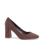Brown Fabric High Heel Pumps