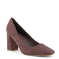 Brown Fabric High Heel Pumps