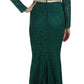 Emerald Elegance Long Sleeve Floor-Length Dress