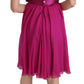 Fuchsia Pink Bow Silk Sleeveless Dress