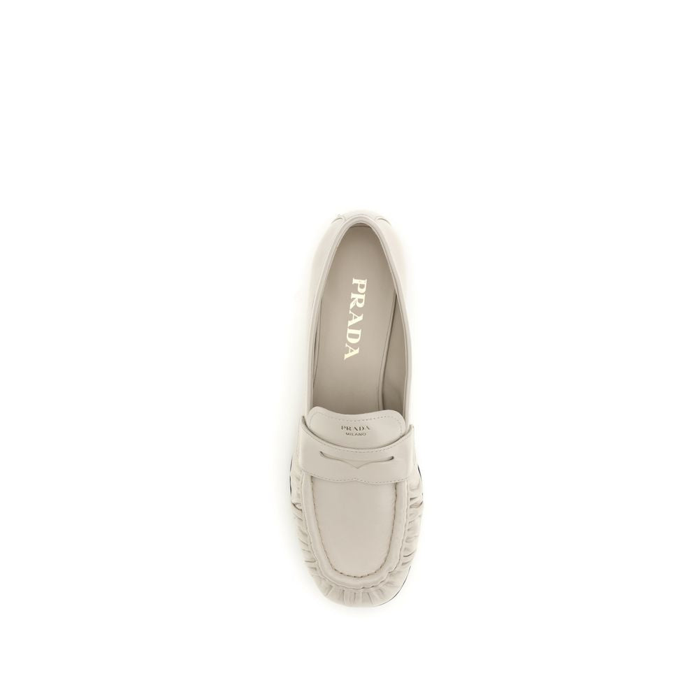 Cream Calf Leather Bos Taurus Slip-On Loafers