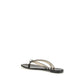 Black Polyurethane Flat Sandals