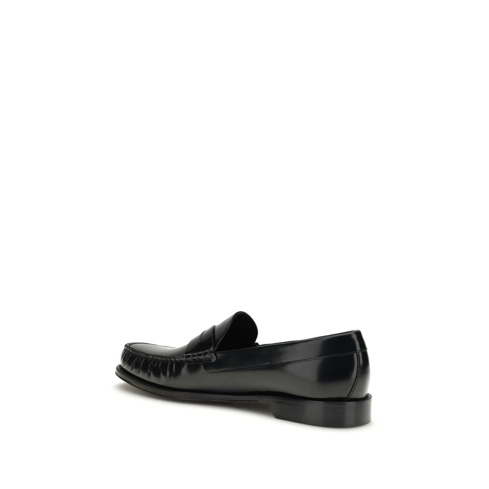 Black Calf Leather Bos Taurus Slip-On Loafers