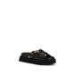 Black Goatskin Platform Sandals
