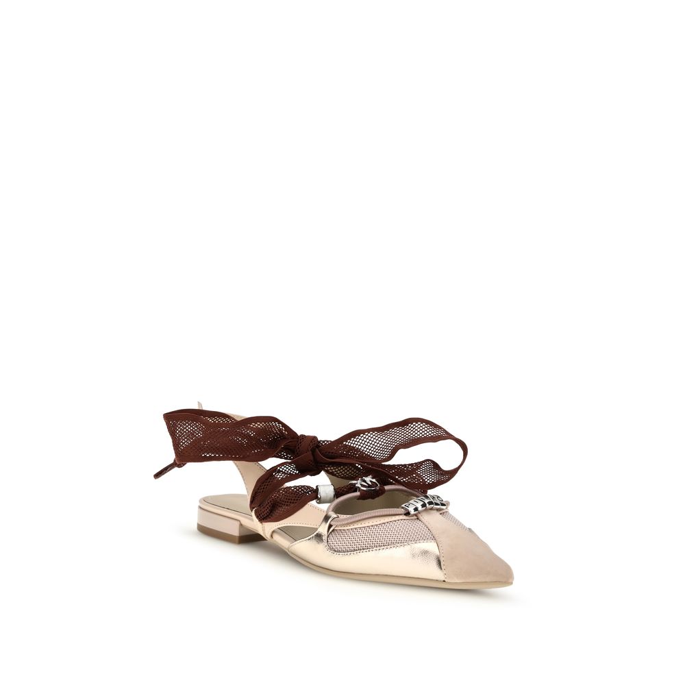 Multicolor Calf Leather Bos Taurus Ballet Flats