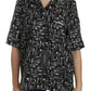 Black Musical Instrument Print Silk  Top