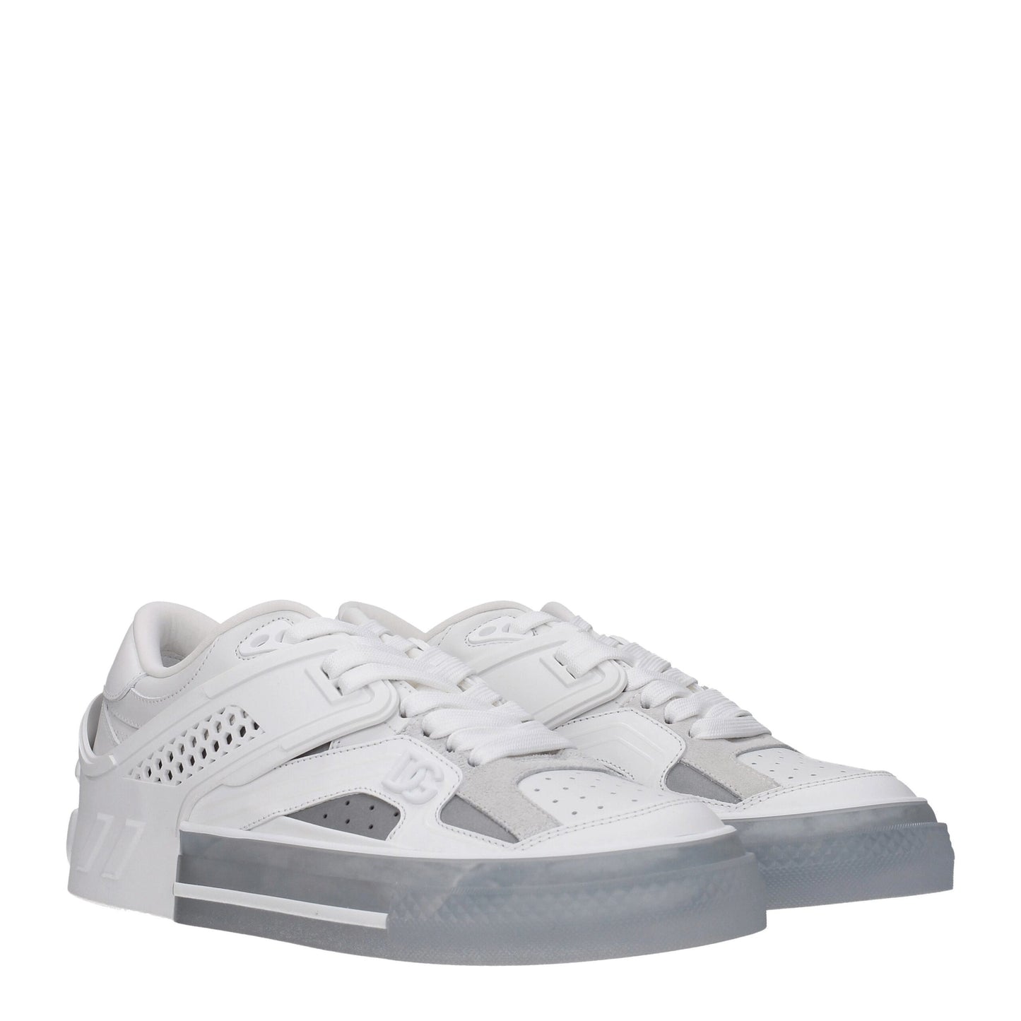 White Leather Low Top Sneakers