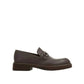 Brown Calfskin Slip-On Loafers