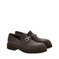 Brown Calfskin Slip-On Loafers