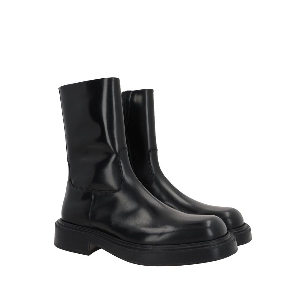 Black Calfskin Ankle Boots