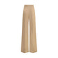 Beige Fleece Wool Casual Pants