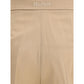 Beige Fleece Wool Casual Pants
