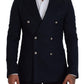 Blue Double Breasted Formal Coat Blazer