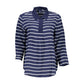 Blue Viscose Women Polo Shirt