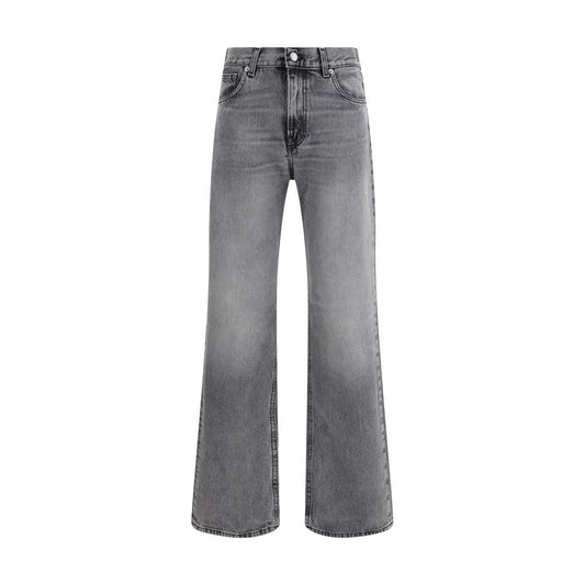 Black Cotton Straight-Leg Jeans