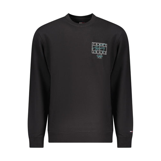 Black Cotton Men Sweatshirt