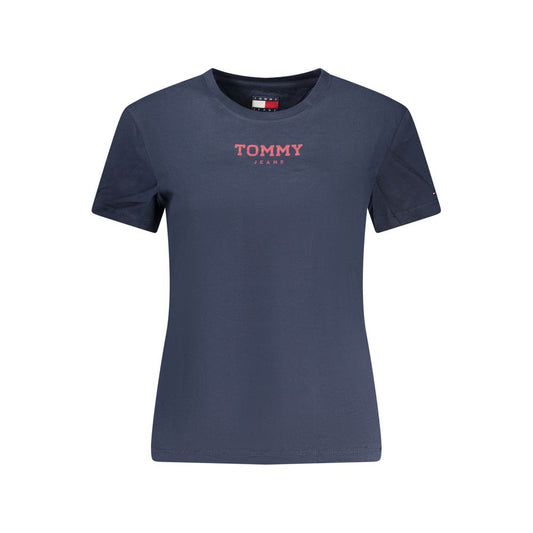Blue Cotton Women T-Shirt