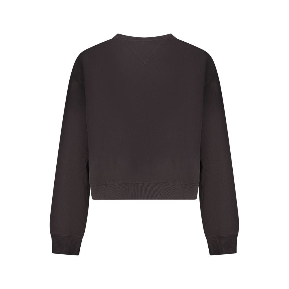 Black Cotton Women Sweatshirt