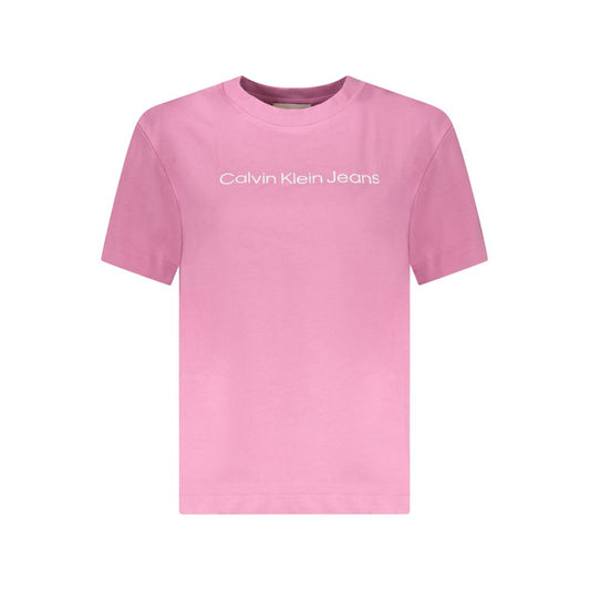 Pink Cotton Women T-Shirt