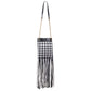 Black And White Leather And Textile Shoulder Bag