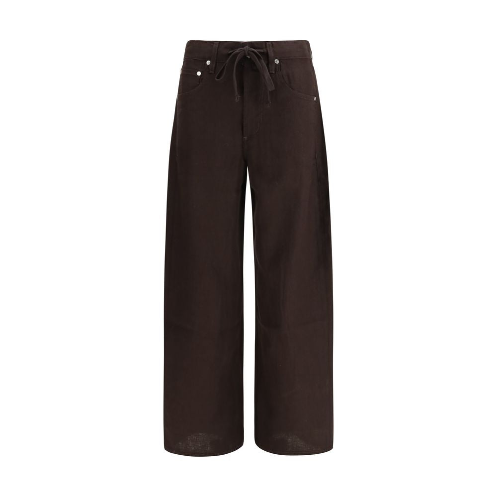 Brown Linen Casual Pants
