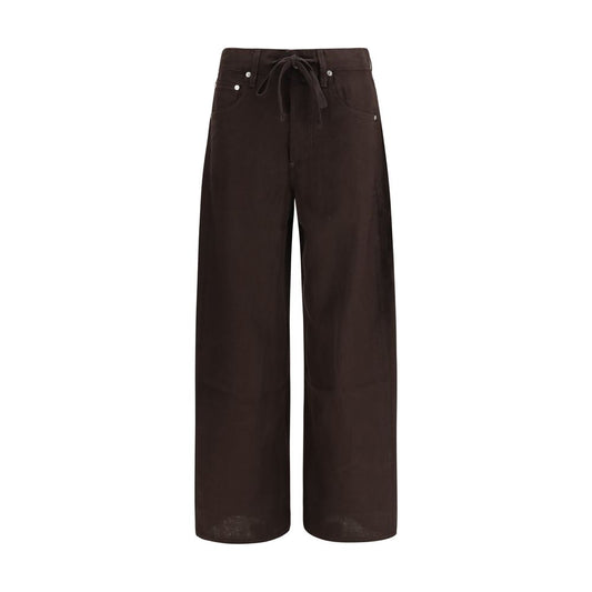 Brown Linen Casual Pants