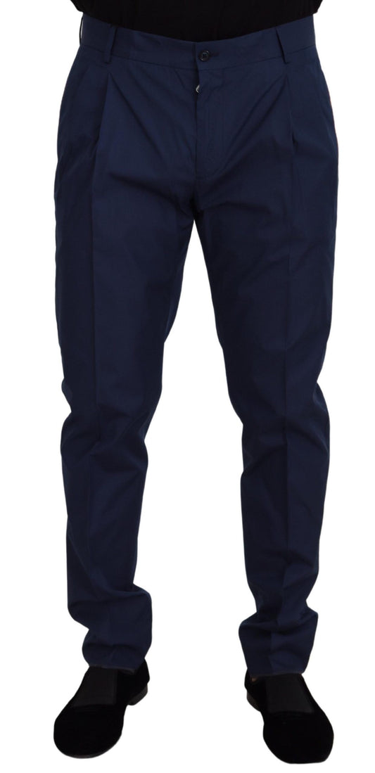 Blue Cotton Dress Pants