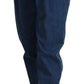 Blue Cotton High-Waisted Jean