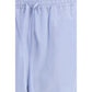 Blue Cotton Casual Pants