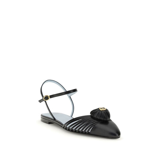 Black Calf Leather Bos Taurus Ballet Flats