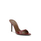 Bordeaux Leather Stiletto Heel Sandals