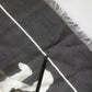 Black Modal Wool Dog Print Fringed 178cm x 64cm Scarf