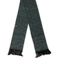 Green Silk Floral Pattern Fringed 135cm X 16cm  Scarf