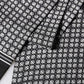 Black Silk Geometric Fringed Foulard 140cm x 15cm Scarf