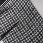 Black Silk Geometric Fringed Foulard 140cm x 15cm Scarf