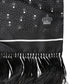 Black White Silk Dotted Print Foulard 140cm X 15cm Scarf