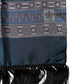 Blue Silk Crown Geometric Wrap Foulard 184cm X 33cm Scarf