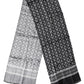 Black Gray Silk Bird Fringe Wrap Foulard 140cm X 23cm Scarf