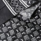 Black Gray Silk Bird Fringe Wrap Foulard 140cm X 23cm Scarf