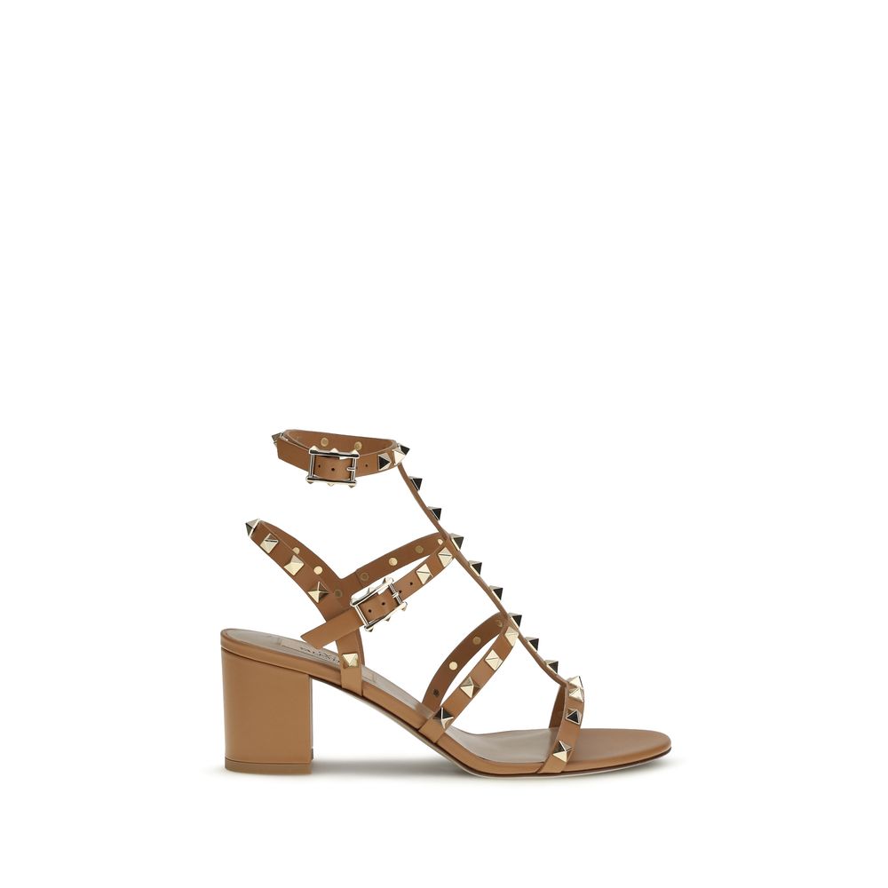 Beige Calf Leather Bos Taurus Strap-On Sandals