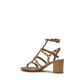 Beige Calf Leather Bos Taurus Strap-On Sandals