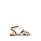 Beige Goatskin Flat Sandals