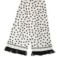 White Black Polka Dot Neck Wrap Foulard 165.5cmx32cm Scarf