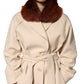 Brown Mink Fur Collar Women Neck Wrap 60cm x 14cm  Scarf