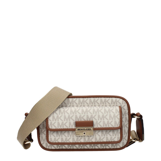 Beige Fabric Crossbody Bag
