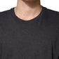 Dark Grey Cotton Crewneck Short Sleeve