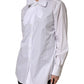 White Cotton Bow Tie Long Sleeves Blouse Top