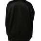 Black Embellished Logo Crystal Sweatshirt Top